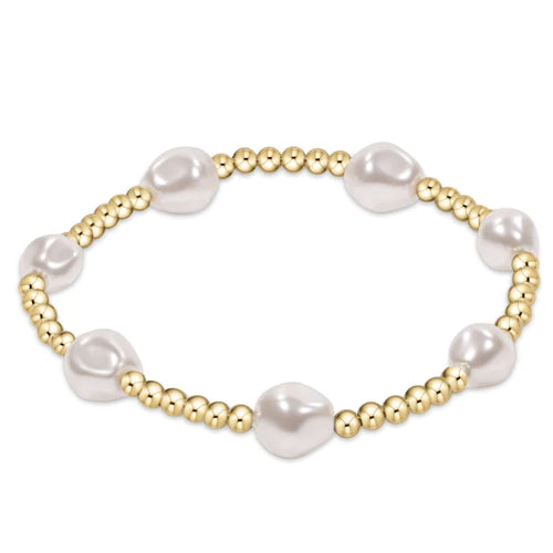 Admire Gold 3mm Bracelet - Pearl