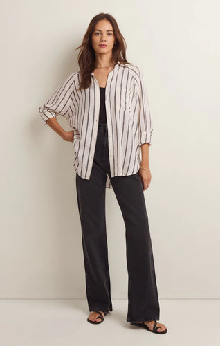 Perfect Linen Shirt - Black Stripe