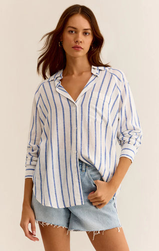 Perfect Linen Shirt - Blue Stripe