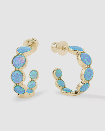 MM Icon Blue Opal Hoops .75