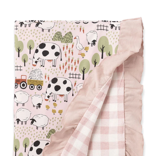 Pink Farm Bamboo Blanket