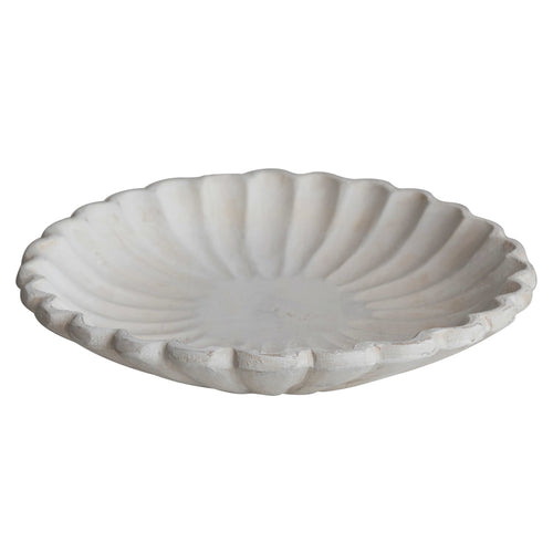 Decorative White Scalloped Bowl